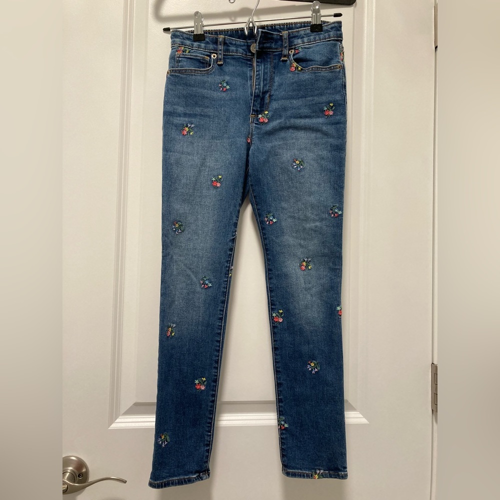 Gap Kids Floral Embroidered Jeans